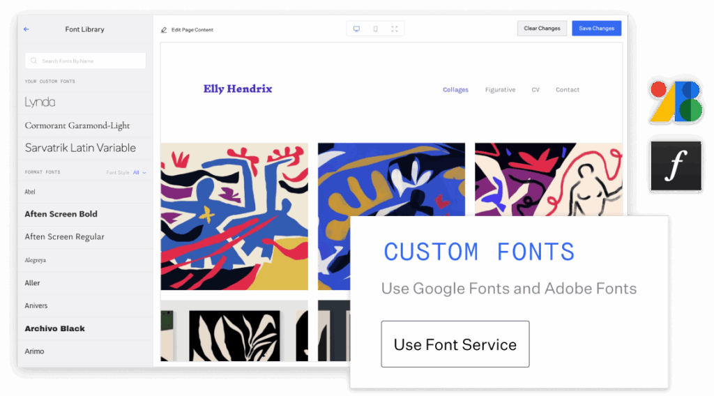 custom fonts example