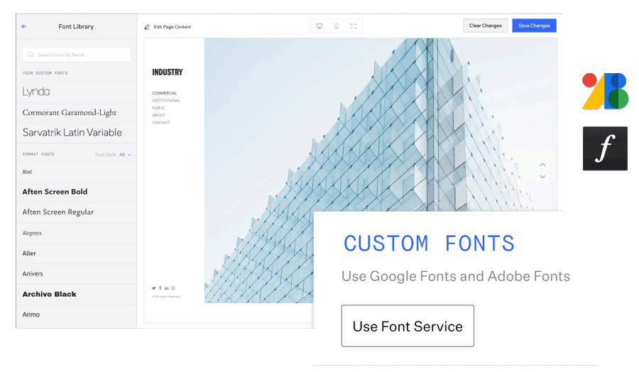 custom fonts for architects