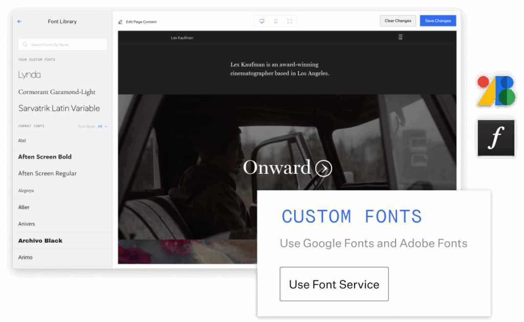 film custom fonts